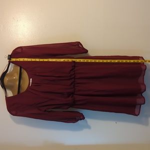 Maroon 3/4 Sleeved Midi Dress Charlotte Russe
